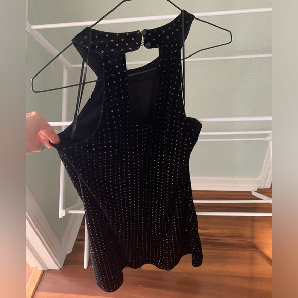 Candies high neck a line dress. Size small, black with multicolor pattern. - Picture 2 of 2